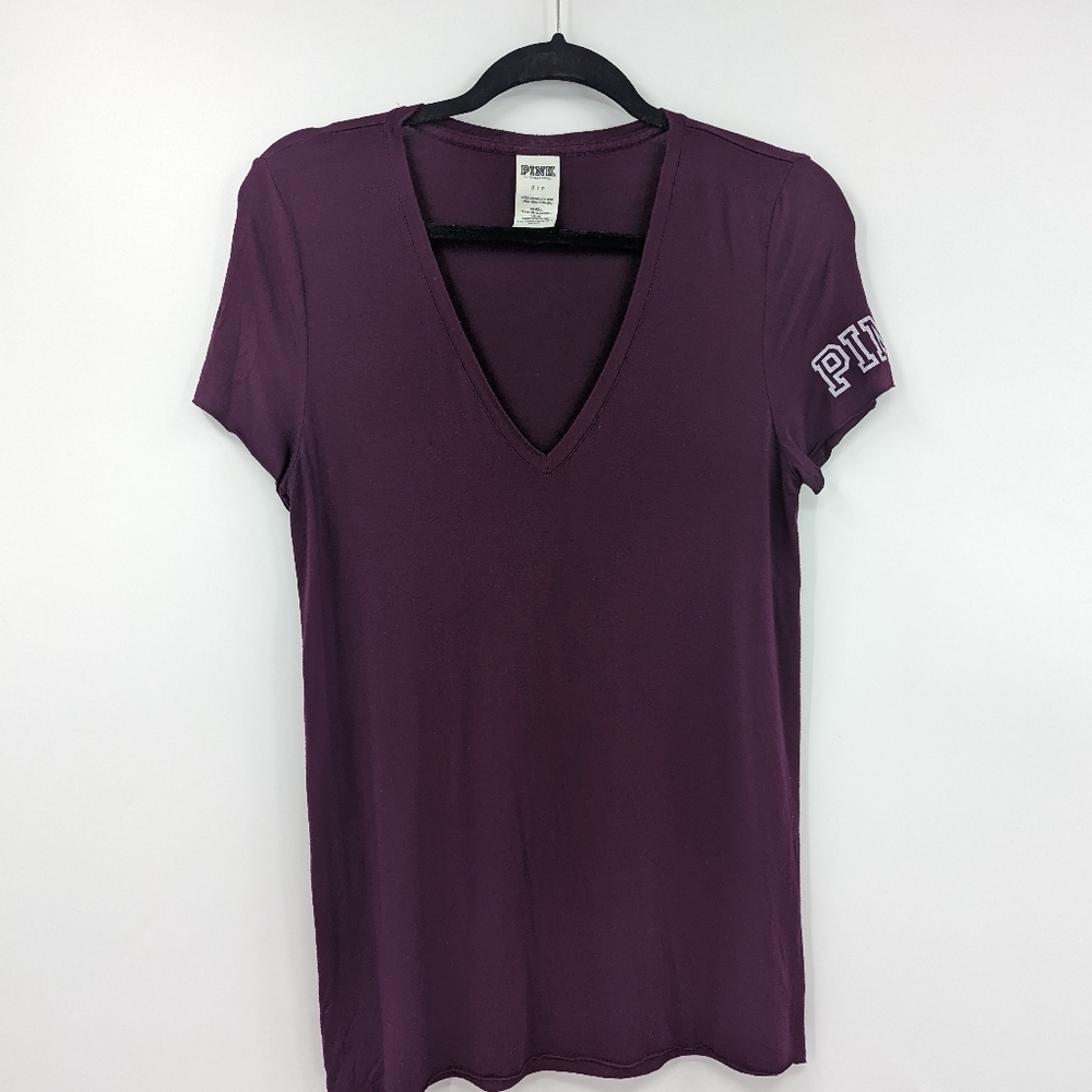 PINK Victoria's Secret V-neck Short Sleeve Tee